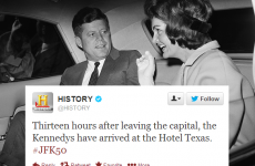 The History Channel is livetweeting JFK's fateful trip to Dallas today