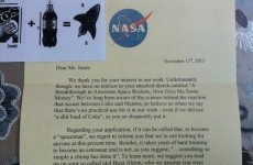 NASA confirms that "sh*tload of coke" letter is a fake