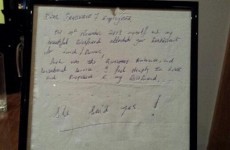 Dublin restaurant seeks couple who left heartwarming engagement note