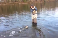 This woman fishing is absolutely terrified of fish