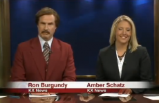 Ron Burgundy anchored a real evening news bulletin in North Dakota