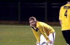 Paul Scholes scores a cracker from his own half in over-35s game