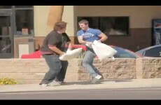 Man accepts invitation to pillow fight with complete stranger