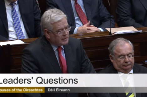 Tánaiste Eamon Gilmore in the Dáil this afternoon