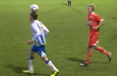 Brighton U21 balances ball on his head, then backheels it into opponent's face