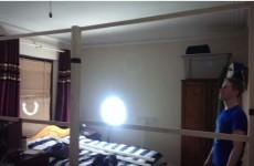 Irish lads prank their housemate by building a wall through his room