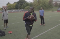 American Football star Jamaal Charles catches his own pass (or does he?)