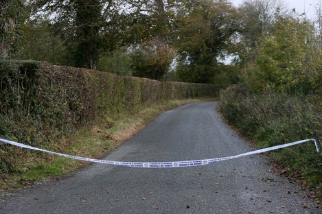 A road beside the field where Gaffney's remains were found last month.