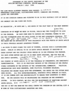 A piece of history: Mandela's handwritten notes on speech he gave in Dublin 23 years ago