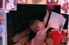 Kid learns the hard way not to mess with his Santa stocking
