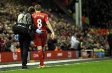 Steven Gerrard out for at least four weeks