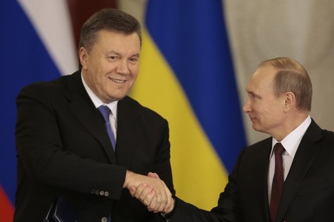 Putin and Yanukovych in Moscow today.
