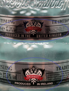 How to tell counterfeit Smirnoff vodka from real deal