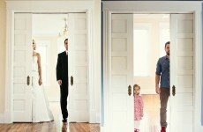 Man recreates photos of late wife with their daughter in her place