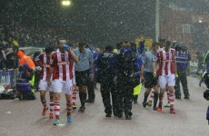 Hailstorm holds up Stoke-Man United cup tie