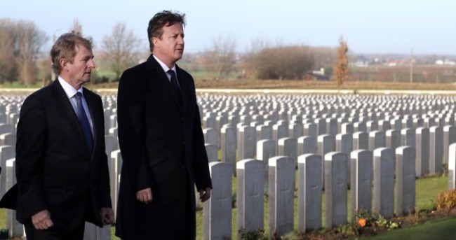 Pics: Enda Kenny and David Cameron honour war dead in Belgium