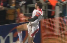 Watch: Jared Payne cracks out prancing pony celebration after blitzing try