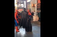 Batman got into a row in New York and two Spidermen calmed him down
