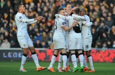 VIDEO: Rooney's superb volley the pick of four first half goals