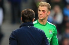 Snapshot: Joe Hart's eye was in a bad way after a clash with Cameron Jerome