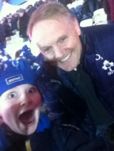 A young Leinster fan got this great selfie with Joe Schmidt last night
