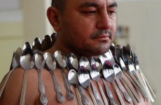 Magnetic man breaks own record by sticking 53 spoons to his body
