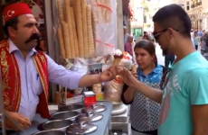 Ice cream vendor serves up some tricks with his cones