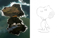Snoopy-shaped island forms after volcanic eruption