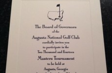 Here's what an official invitation to play the Masters looks like