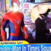 'Spiderman' appears on news show... and fails to save reporter