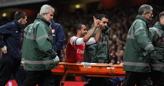 Theo Walcott taunted the Tottenham fans as he left the pitch today