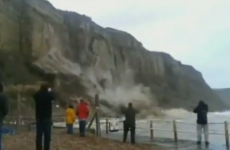 Watch: English cliff falls into the sea during rough weather