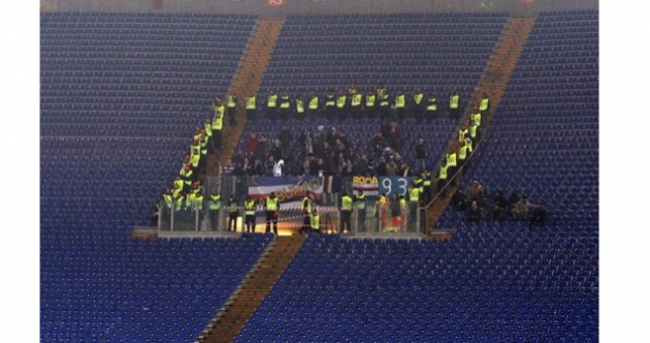 Police were a little overly protective of these Sampdoria fans the other night