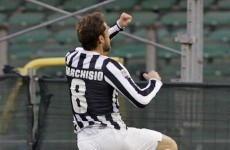 Juventus midfielder Marchisio scores as David Moyes goes scouting in Italy