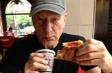 Patrick Stewart used a Starship Entrerprise pizza cutter, and filmed it