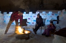 Guy builds amazing multi-coloured ice fort in his garden