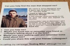 Man who attempted suicide launches viral campaign to find stranger who gave him hope