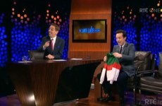 Sherlock's Moriarty gets a Flahavan's tracksuit on The Late Late Show