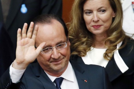 President Francois Hollande pictured alongside Valerie Trierweiler in June 