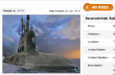 This Cork classified ad is selling a Russian nuclear attack submarine