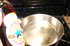 Here's what happens when you put beer on a hot frying pan