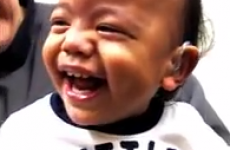 Toddler has adorable reaction to hearing for the first time