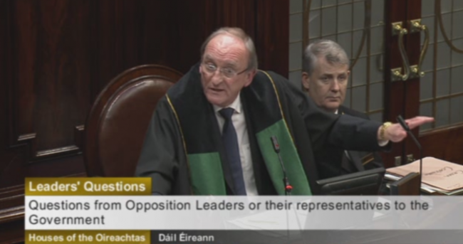 "I'm not going to sit here and get upset every day." - Ceann Comhairle threatens to resign
