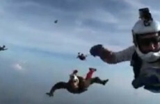 Helmet-Cam footage shows the moment an unconscious skydiver was saved in mid-air