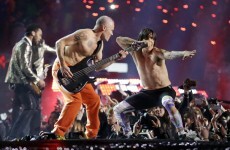 Bruno Mars was joined by the Red Hot Chili Peppers for the Superbowl halftime show