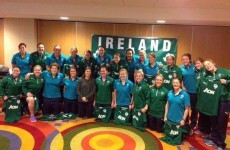 Katie Taylor met the Irish women's rugby team and presented them with their jerseys