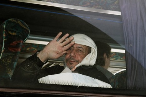 A man evacuated from Homs today