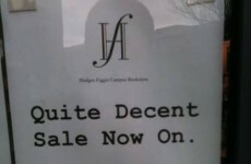 This Dublin book shop has a very polite approach to advertising