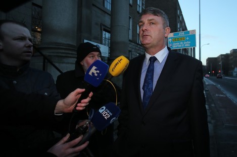 GSOC Chairman Simon O'Brien leaving a meeting with Justice Minister Alan Shatter at the Department of Justice on Monday.