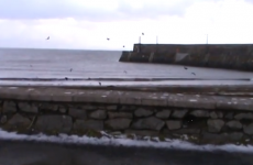 Dramatic video of double wave over the sea wall at Spiddal Pier